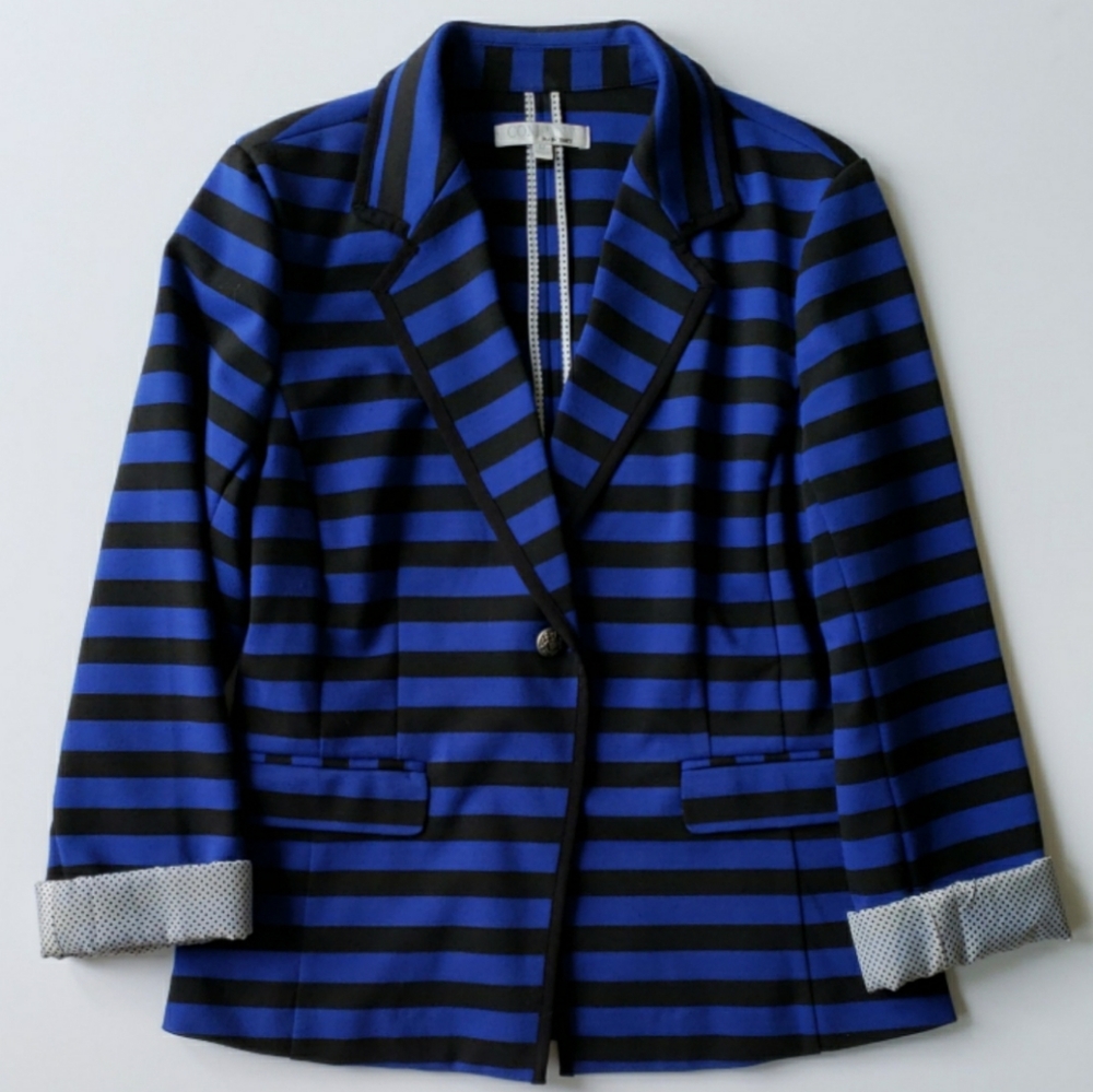 Ellen Tracy Lightweight Knit Statement Blazer M - image 2